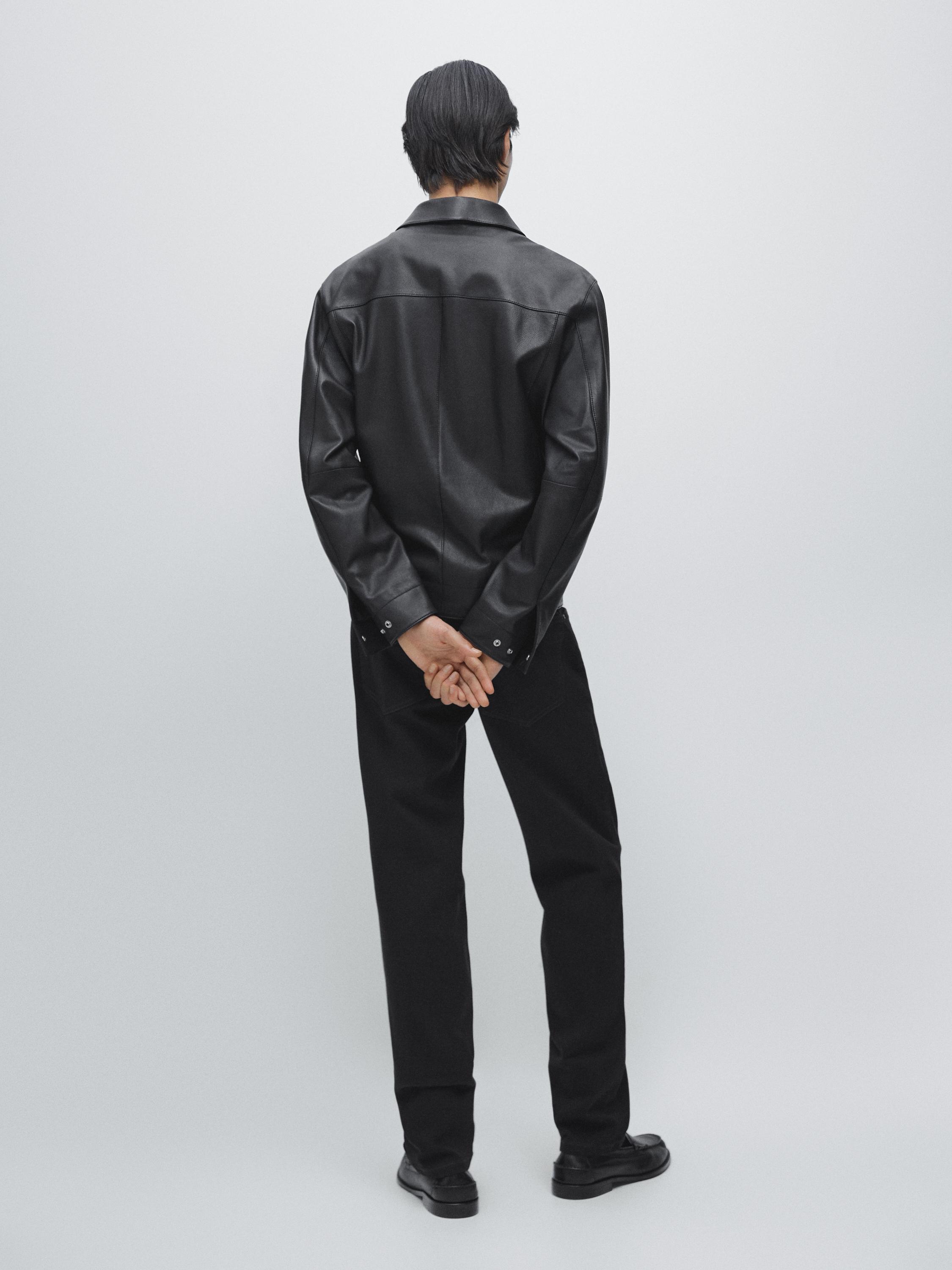 Nappa leather jacket with pockets